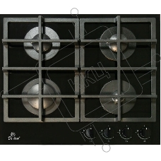 Газовая варочная панель De Luxe GG4_750229F-060 Газовая 4-х конфорочная, газ-контроль, электро.розжиг в ручке, черн.стекло, ручки черного цвета, чугунные решетки.Размер продукта (Выс*шир*гл)- 40*580*510 мм. Размер ниши: (Выс*шир*гл)-150*560*490 мм