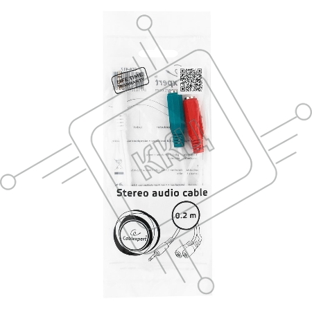Кабель Кабель аудио сигнала Gembird, джек3.5 4pin->джек3.5 стерео + 3.5 микрофон моно, длина 20см, белый (CCA-417W) 