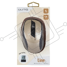 Мышь беспроводная Qumo Office Line Bronze M64 золотистый, 1600 dpi, радиоканал, USB, кнопки - 6