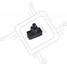 Выключатель-кнопка 250V 1А (2с) ON-OFF  черный (для настольной лампы)  Rexant