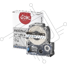 Кассета с лентой S'OK by Sakura Printing K4TLW для Epson , голубой на прозрачном, 12мм/8м