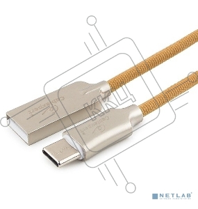 Кабель USB 2.0 Cablexpert CC-P-USBC02Gd-1M, AM/Type-C, серия Platinum, длина 1м, золотой, блистер