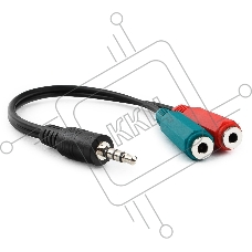 Кабель аудио сигнала Gembird Jack3.5 4pin->Jack3.5 стерео + 3.5 микрофон моно, длина 20с, черный