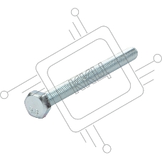 Болт шестигранный KRANZ DIN 933, 8х90, короб (20 шт./уп.)