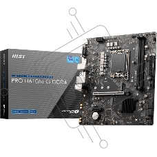 Материнская плата MSI PRO H610M-G DDR4, LGA 1700, Intel H610, 2xDDR4, 4xSATA, 1xM.2, 1xPCIe 4.0 x16, 1xPCIe 3.0 x1, 1xHDMI, 1xDP, 1xVGA, 1xRJ45 1Gb, 2xUSB-A 3.2 Gen 1, 4xUSB-A 2.0, 3x3.5мм, 7.1, mATX