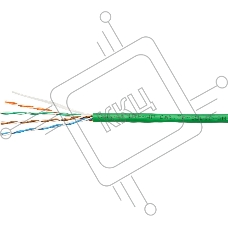 Кабель информационный Cabeus UTP-4P-CAT.5E-SOLID-LSLTX-GN кат.5E U/UTP 4 пары PVC внутренний 305м зеленый