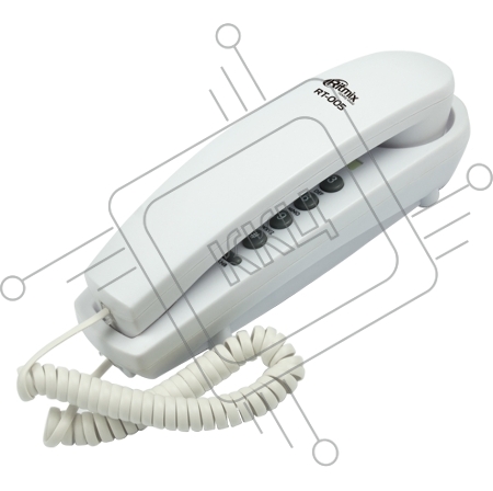 Телефон проводной RITMIX RT-005 white, настольный/настенный с фун. повтора набора номера,выбора уровня гром-ти звонка Hi-Low, сброс и отключение микро