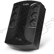 Источник бесперебойного питания SVEN UP-L1000E 1000VA/500W (6 розеток: 3х UPS/сетевой фильтр+3 x сетевой фильтр)