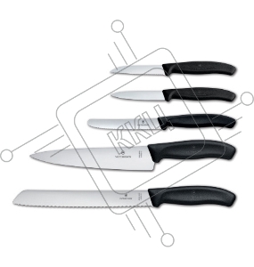 Набор ножей кухон. Victorinox Swiss Classic Kitchen (6.7133.5G) компл.:5шт черный подар.коробка