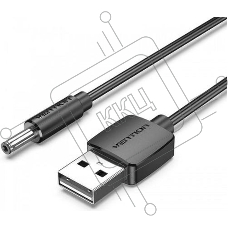 Кабель Vention USB AM/DC-jack 3.5мм M - 1м Чёрный