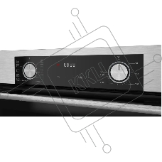 Встраиваемый духовой шкаф Kuppersberg HF 610 BX 60 см, 80 л, 10 режимов, эмаль легкой очистки, поворотные переключатели, телескопические направляющие на 1 уровне, черный - нержавеющая сталь