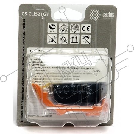Картридж струйный Cactus CS-CLI521GY серый для Canon MP980 MP990 (8,2ml)