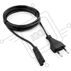 Кабель питания для ноутбуков, аудио/видео техники Cablexpert/Gembird PC-184/2-1.8М, 1.8м, 2-pin, черный, пакет