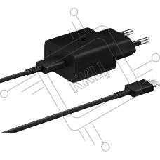 Сетевое зарядное устройство Samsung Adapter 15W Type C with Cable черный (EP-T1510XBEGEU)