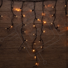 Гирлянда «Айсикл» («Бахрома») светодиодная 3,2х0,9 м, 120 LED, черный провод каучук, теплое белое свечение NEON-NIGHT