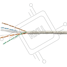 Кабель информационный Cabeus UTP-4P-CAT.6-SOLID-GY кат.6 U/UTP 4 пары PVC внутренний 305м серый