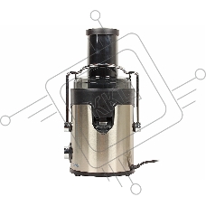 Соковыжималка BBK JC080-H03 800Вт, 2 скорости, резервуар для сока: 0.75 л, плавный запуск двигателя, черный/серебро