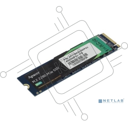 Накопитель SSD Apacer 1TB AS2280P4U M.2 PCIe Gen3x4, R3500/W3000 Mb/s, MTBF 1.8M, 3D NAND, NVMe, Retail (AP1TBAS2280P4U-1)