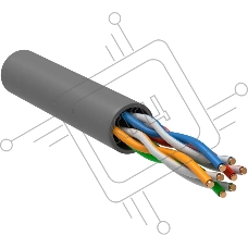 Кабель информационный ITK Generica BC1-C5E04-111-305-T-R-G кат.5E U/UTP 4X2X24AWG PVC внутренний 305м серый