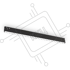 Трековый светильник GL2325 BK черный IP20 20W 3CCT 3000-6400K 48V 400*10*37