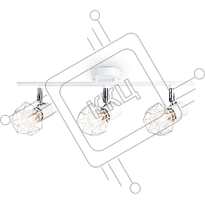 Светильник Ambrella light TR8631/3 WH/CH белый/хром E27*3 max 40W 460*91*175