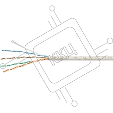 Кабель витая пара U/UTP 5e кат. 4 пары Cabeus UTP-4P-Cat.5e-SOLID-WH 24AWG(0.51 мм), медь, одножильный (solid), внутренний, PVC, нг(A)-LS, белый, уп/3
