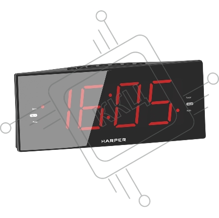 Радиобудильник HARPER HCLK-2042, красная подсветка,  черный