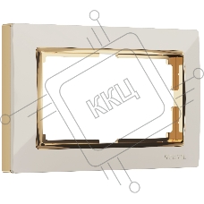 Рамка для двойной розетки (слоновая кость/золото) W0081932