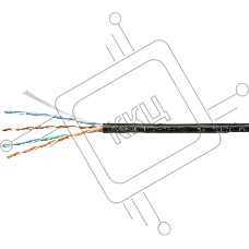 Кабель витая пара U/UTP 5e кат. 4 пары Cabeus UTP-4P-Cat.5e-SOLID-BK 24AWG (0.51 мм), медь, одножильный (solid), внутренний, PVC, нг(A)-LS, чёрный, уп/