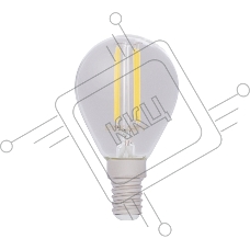 Лампа светодиодная филаментная REXANT Шарик GL45 7.5 Вт 600 Лм 2700K E14 диммируемая, прозрачная колба