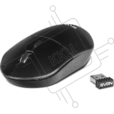 Мышь беспроводная SVEN RX-515SW черный, 1600 dpi, радиоканал, USB, кнопки - 4
