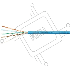 Кабель витая пара U/UTP 5e кат. 4 пары Cabeus UTP-4P-Cat.5e-SOLID-BL 24AWG(0.51 мм), медь, одножильный (solid), внутренний, PVC, нг(A)-LS, синий, уп/3