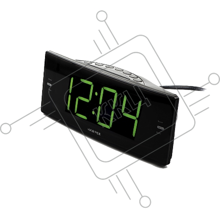 Радиобудильник HARPER HCLK-2044 (Радио в качестве мелодии будильника, настройка двух будильников, таймер отключения, сеть или батарейки)
