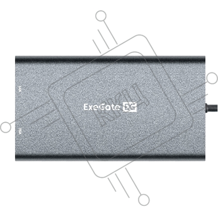 Док-станция ExeGate EX293985RUS DUB-31C/MAX (кабель-адаптер USB Type-C --> 3xUSB3.0 + Card Reader + PD 100W + HDMI 4K@30Hz + VGA + Audio + Lan RJ45 10/100/1000Mb, Plug&Play, серый)