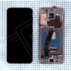 Дисплей для Samsung Galaxy S20 SM-G980F розовый с рамкой