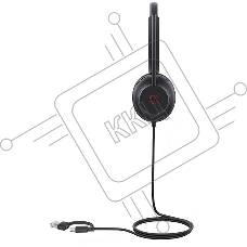 Гарнитура проводная Yealink UH35 mono UC USB-C/A черный 1308166