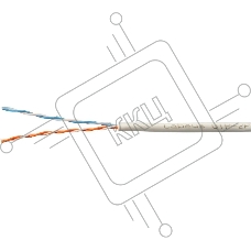 Кабель витая пара U/UTP 5e кат. 2 пары Cabeus UTP-2P-Cat.5e-SOLID-LSZH-GY (24 AWG), одножильный, серый LSZH, нг(А)-HF, (305 м)