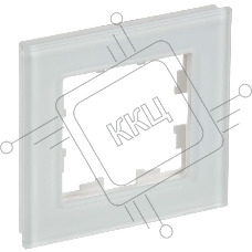 Рамка 1-м РУ-1-2-Бр IEK BRITE DECOR белый матовый, стекло