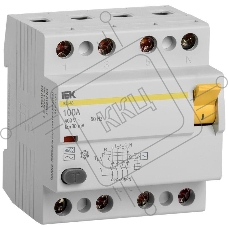 Выключатель дифференциального тока IEK 4п 100A 30mA тип AC ВД1-63 ИЭК MDV10-4-100-030