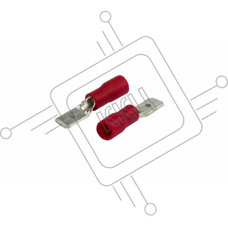 Клемма плоская изолированная штекер 4.8 мм 0.5-1.5 мм² (РПи-п 1.5-(4.8)/РПИп 1,25-5) красная REXANT