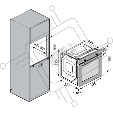 Встраиваемый духовой шкаф Kuppersberg HF 608 BX 80 л, High-Tech, 6 режимов, паровая очистка, черный, нерж. сталь