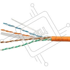 Кабель информационный Cabeus UTP-4P-CAT.6A-SOLID-LSZH-OR кат.6A U/UTP 4 пары LSZH внутренний 305м оранжевый