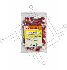 Клемма плоская изолированная штекер 4.8 мм 0.5-1.5 мм² (РПи-п 1.5-(4.8)/РПИп 1,25-5) красная REXANT