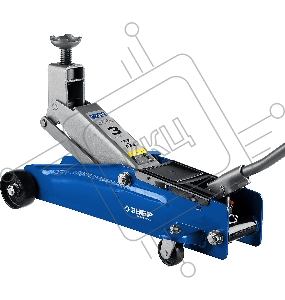 Домкрат ЗУБР 43055-3  гидравлический подкатной t77 3т 192-533мм профессионал