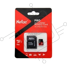 Флеш Карта MicroSD card Netac P500 Extreme Pro 256GB, retail version w/SD adapter