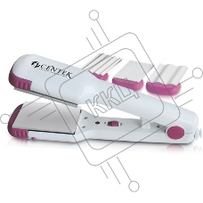 Выпрямитель Centek CT-2005 (бел/роз) 35Вт, гофре, 4 насадки, LED индикатор, широкие пластины