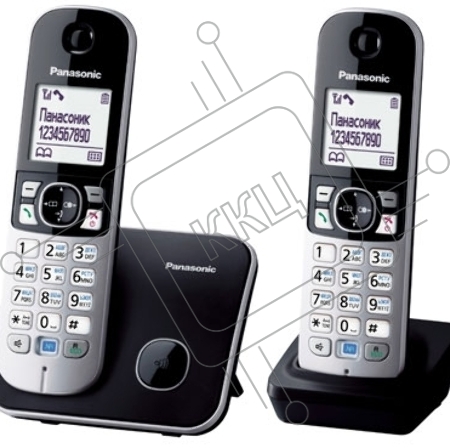 Телефон Panasonic KX-TG6812RU черный (труб. в компл.:2шт) АОН