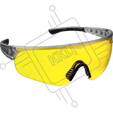 Желтые, очки защитные открытого типа, мягкие двухкомпонентные дужки STAYER HERCULES