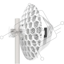 Точка доступа RBLHG-60ad (60Ghz antenna with 802.11ad wireless, 650MHz CPU, 64MB RAM, 10/100Mbps LAN port, RouterOS L3, POE, PSU) for use as CPE in Point -to-Multipoint setups for connections up to 800m with wAP 60G AP 5