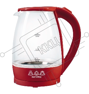Чайник электрический Мастерица ЕК-1801G, рубин, 1,8л, стекло, 1850 Вт
